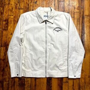 The Stronghold 1895 Canvas Jacket Men's XL Cream Embroidered Full Zipper Outdoor
